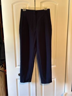 Zara Classic Navy High-Waist Trousers